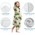 thumbnail image 7 of Cartoon Tractors Green Beige Pattern Hooded Bath Towel，60"x35" for Ages 3 To 12 Kids, Quick Dry Lightweight Soft Microfiber Hood Beach Towel Cover Up for Kids, 7 of 7