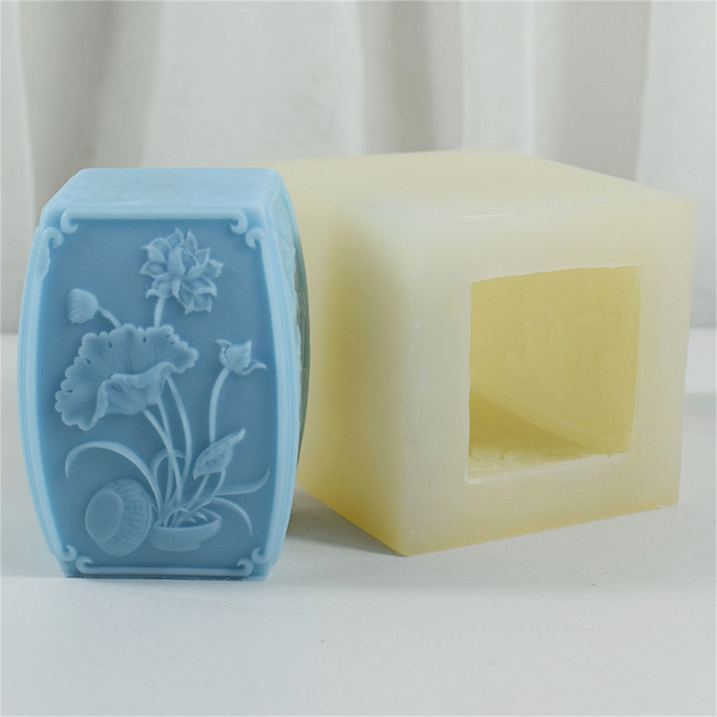 Quality Square Flower Candle Making Mould Silicone Mold for Candle, Plasters, and Soaps Silicone Casting Mold Ornament