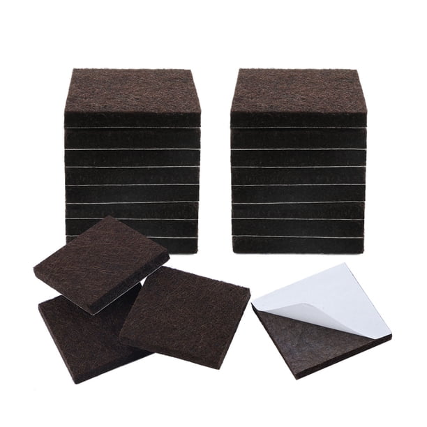 Protector de piso de fieltro para patas de muebles cuadrado de 20 paquetes 1 1/2"
