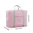 thumbnail image 3 of Foldable Travel Duffel Bag | Tote Carry-On Luggage | Water-Resistant Cloth | Lightweight Sports Gym Weekender | Easy Fold Packable Handbag | 45x17x35cm | 330g | Pink Beige | 1pc, 3 of 6