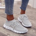 thumbnail image 2 of YOUYEDIAN Sneakers for Women Versatile Lace Up Non Slip Round Toe Fashion Breathable Mesh Sport Soft Sneakers Casual Low Top Comfy Stretch Strap Print Walking Shoes, 2 of 5