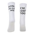 thumbnail image 4 of Qrupoad Chaussettes Tube Crew Drôles et Cool pour Femmes, Ne Me Suivez Pas, Je Suis Perdue Aussi, 4 of 4