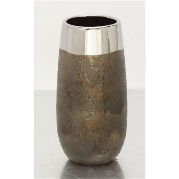 Benzara 42353 Vase Métallique Design en Céramique