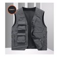 thumbnail image 4 of Yaoyar Men's Utility Cargo Vest Outdoor Fishing Travel Work Photo Vest with Pockets Solid Vest Coat Stand Collar Sleeveless Hoodless Jacket Tank Tops Gray 4XL, 4 of 9
