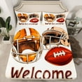 thumbnail image 2 of Manfei Rugby Gamer Bed Sheets,Football Sport Theme King Sheets,Brown Beige Sheet Set For Teens,Super Cozy Room Decor,4 Pieces, 2 of 7