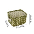 thumbnail image 3 of Linnome Linen Cotton Desktop Storage Basket Fresh Fabric Organizer Box Foldable Small Sundry Holder for Bedroom Vanity Living Room Countertop Tidying, 3 of 7