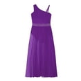 thumbnail image 6 of Nyeemya Girls Glitter Ballet Dress Sleeveless Figure Skating Dress Lyrical Dance Leotard with Maxi Skirt Purple 8, 6 of 7