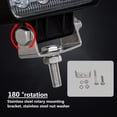 thumbnail image 3 of 2 piezas de 4 pulgadas de barra de luz de trabajo LED cuadrada para conducción de vainas de luz de inundación para todoterreno, SUV, barco, Jeep, ruck, 3 of 5
