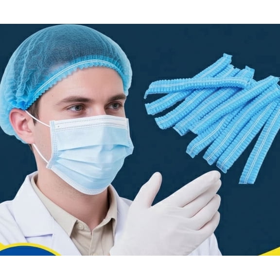Unisex Polypropylene Bouffant Cap 100pcs Blue 24“