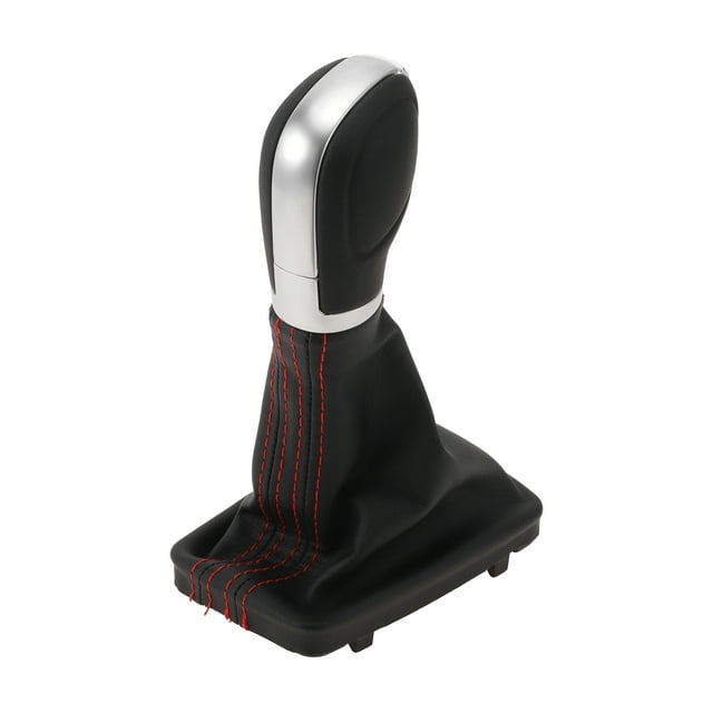 Perilla de Cambio Automático Única Bargains con Cubierta - Perilla de Palanca de Cambio para Volkswagen Tiguan 2012-2015 Plástico Cuero Sintético Negro Rojo - 1 Pc