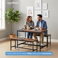 thumbnail image 4 of MUEBLANA - Mesa comedor 4 personas – Minimalista, resistente y fácil de armar – Acero y madera – Ideal cocina o patio – 110x60x75.5 cm – Capacidad 40kg, 4 of 7