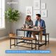 thumbnail image 4 of MUEBLANA - Mesa comedor 4 personas – Minimalista, resistente y fácil de armar – Acero y madera – Ideal cocina o patio – 110x60x75.5 cm – Capacidad 40kg, 4 of 7