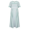 thumbnail image 4 of Patlollav Dress Women,Women's Maxi Dress Fashion Casual Short Sleeve V-Neck Striped Print Pocket Dresses, 4 of 6