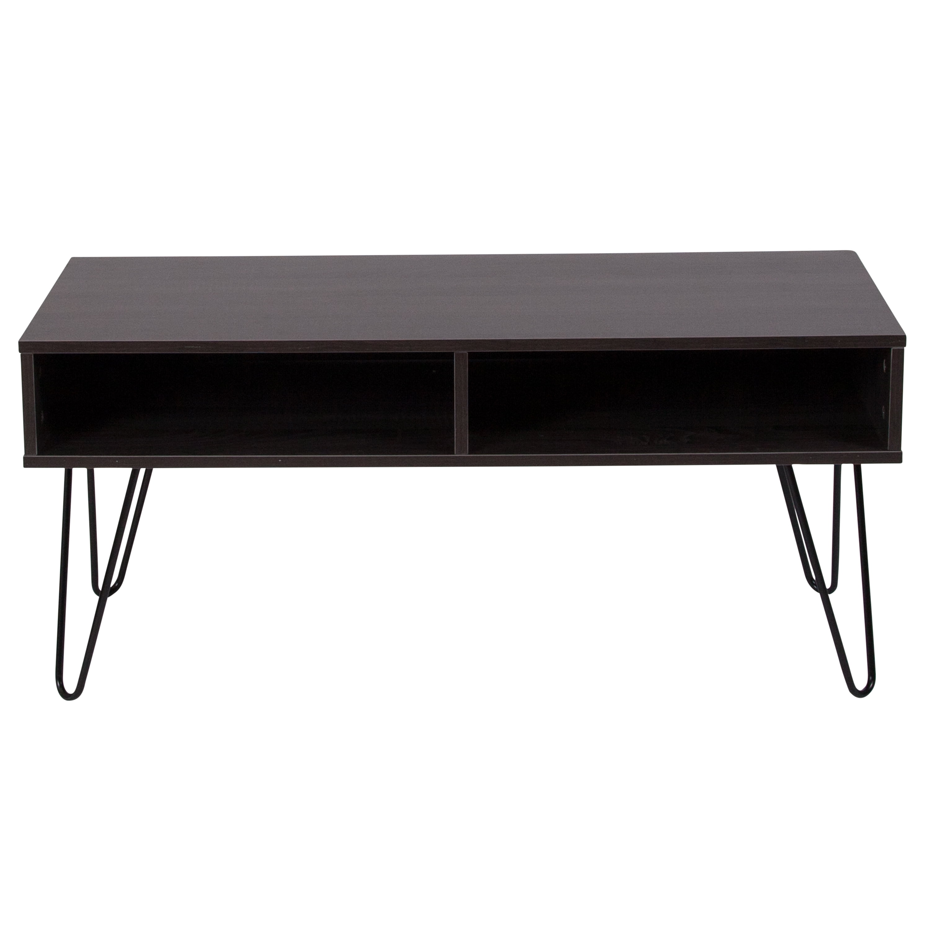 Flash Furniture Oak Park Collection Driftwood Finish Tv Stand With Black Metal Legs