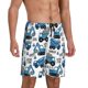 thumbnail image 2 of Balery Blue Excavator Pantalones cortos de pijama de punto de algodón para hombre con cinturilla y bolsillos-Small, 2 of 6