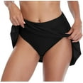 thumbnail image 6 of Women Solid Swim Skirt Build-in Brief Tummy Control Tankini Bottoms, 6 of 6