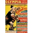 thumbnail image 2 of Vintage Elephant 11x14 White Modern Wood Framed Museum Art Print Titled - Olympia Circo Ecuestre - Olympia Circus, 2 of 4