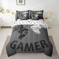 thumbnail image 2 of Manfei Game Console 7-Piece Bedding Comforter Set,Gamer Gaming King Bedding Sets,Gray Black Bed Sheets For Boys,Breathable Bedroom Decorative Reversible, 2 of 8