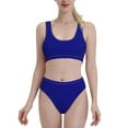 thumbnail image 2 of Picia Navy Women's High Waisted Bikini Scoop Neck Swimsuit Two Pieces Bathing Suit-Medium, 2 of 8