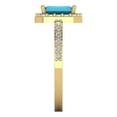 thumbnail image 3 of Clara Pucci 14K Yellow Gold 1.92ct Turquoise Halo Ring for Women, 3 of 8