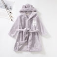 thumbnail image 3 of TOWED22 Boys Girls Towel Robe Soft Terry Cloth Kimono Bathrobes Sleepwear for Kids(Grey,7-8 Y), 3 of 7