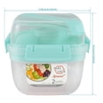 thumbnail image 2 of Salad Container Leakproof Salad Bento Box with 3 Compartments Tray Reusable Salad Lunch Box with Salad Dressing Cup Bento Salad Bowl Microwave Safe for School Work Picnic Trips, 2 of 9