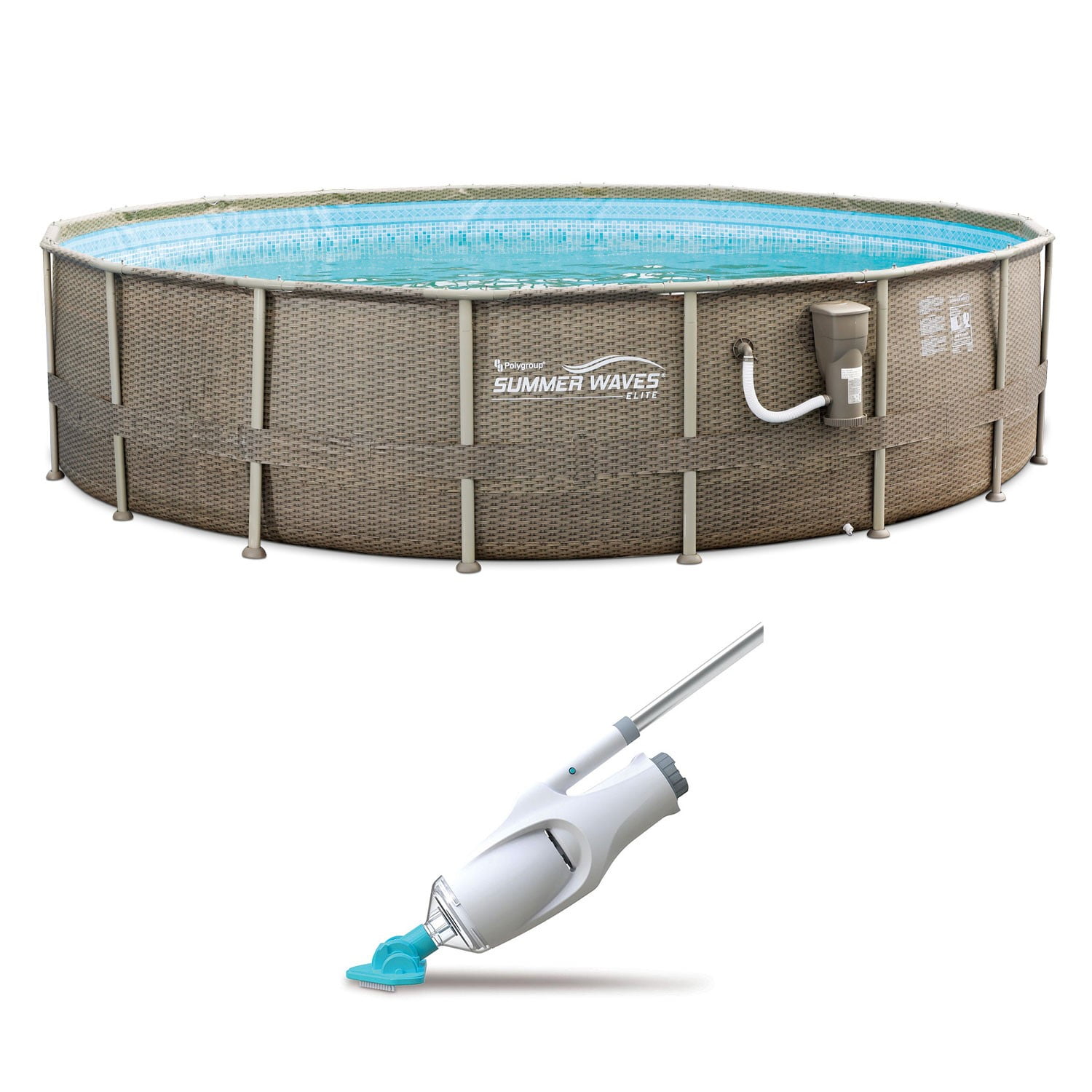 Summer Waves 18ft x 48in Elite Swimming Pool & Kokido Telsa 5 Vacuum