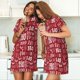 thumbnail image 4 of Balery Ho Funny Christmas Camisón de manga corta con cuello redondo para mujer, cómodo y elegante., 4 of 6