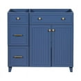 thumbnail image 2 of 36-inch Bathroom Vanity, Modern Freestanding Single Bathroom Cabinet with 2 Drawers, Adjustable Storage Shelf and 2 Soft-close Doors, Blue ( Cabinet Only), 2 of 7