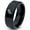 Black Bevel Polish Tungsten, variant on Tungsten Bird Watching Aves Band Ring 8mm Men Women Comfort Fit Black Dome Polished