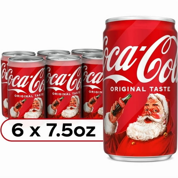 Coca-Cola Original Taste Mini Cans, 7.5 fl oz, 6 Pack