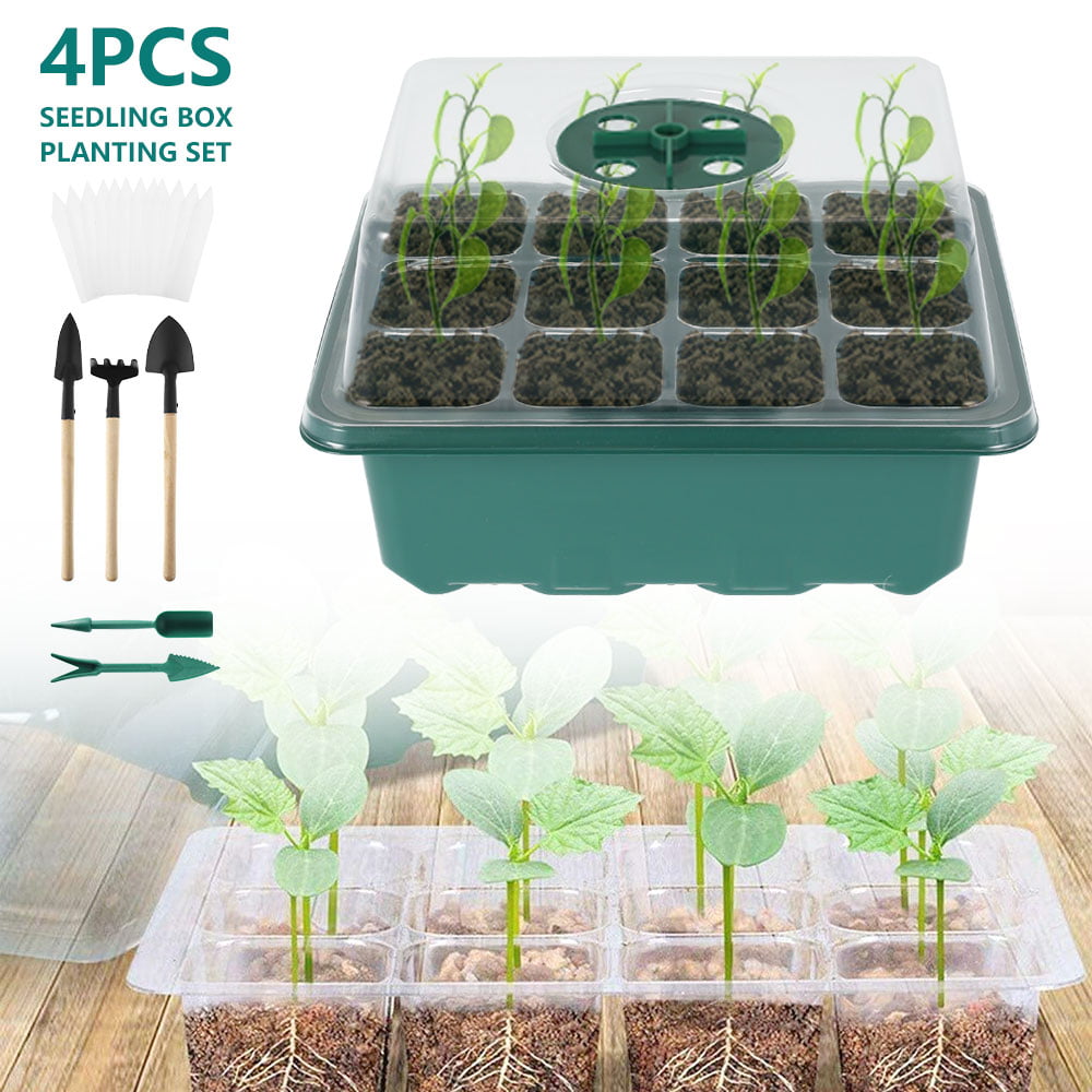 12 Holes Seed Starter Pad Germination Nursery Pot Propagation Garden Home Tray 