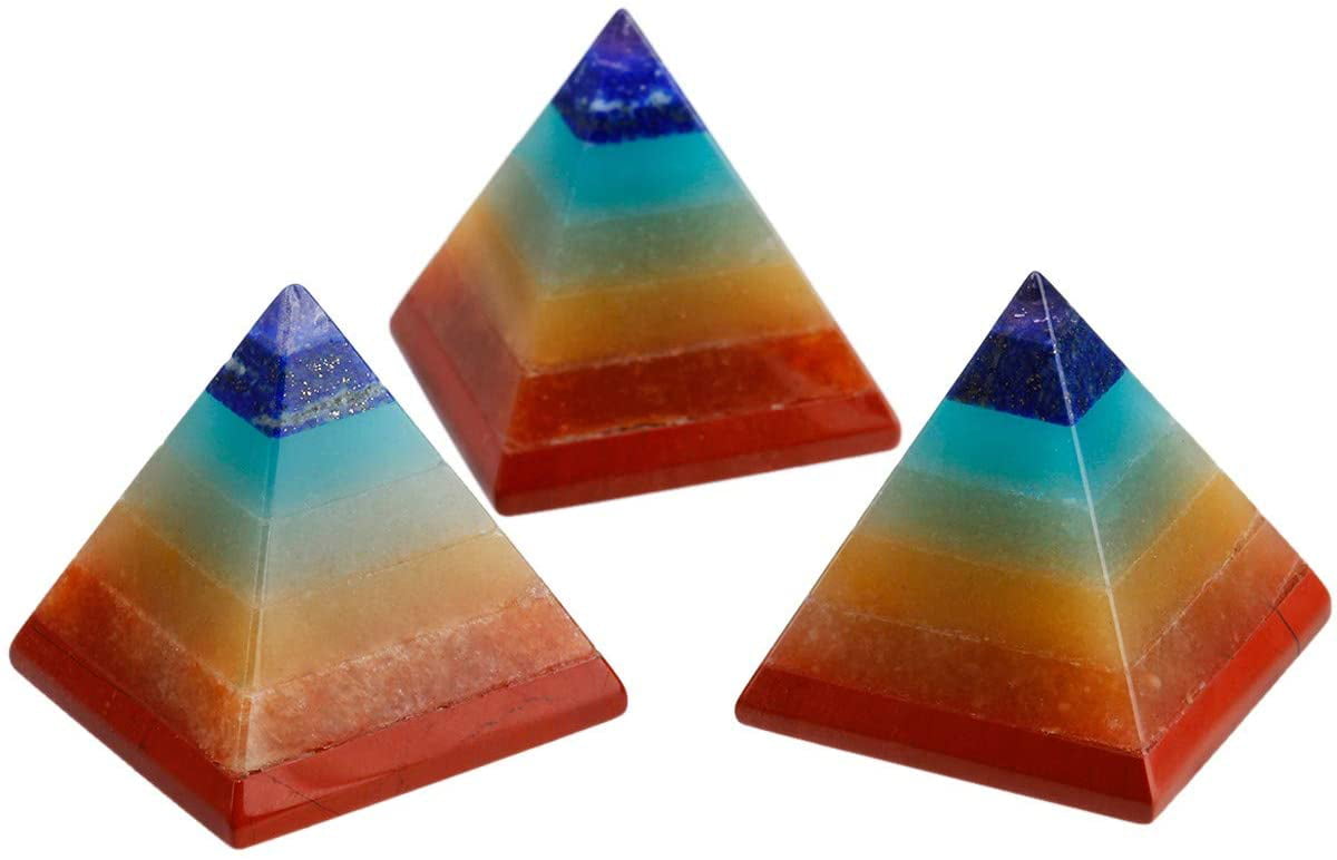 Healing Crystal Orgone Chakra Pyramid Engraved Metaphysical Stone Figurine Reiki 