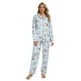 thumbnail image 2 of MintLimit Women's Floral Pajamas Set Button-Down Long Sleeve V-neck Shirt and Pants with Pocket Soft Nightwear 2 Piece Sleepwear, 2 of 5