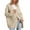 Beige, variant on VISALY Cropped Cardigan Long Sleeve Cardigan Women's Cardigan Front Oversized Lightweight Sweaters V Neck Loose Cardigans Knit Outwear Button Down Cardigans Chunky Cardigan Sweaters Beige L