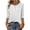 White, variant on Fesfesfes Women's Elegant Tops Solid Color Casual Round Neck Three-Quarter Sleeves Curved Hem Tee with Buttons Easy to Pair with Jeans(Black,M)