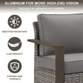 thumbnail image 5 of Planntonneo Wicker Patio Chairs Set of 2, Outdoor Rattan Swivel Glider Rocking Chairs with 4'' Grey Cushions for Porch Balcony Backyard, 5 of 6