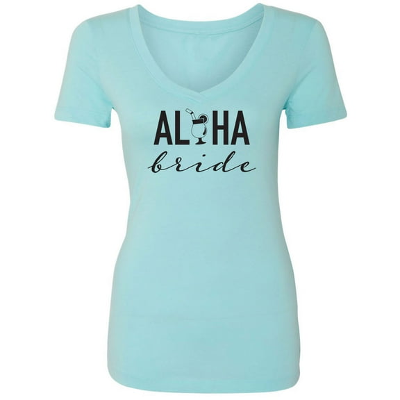 Aloha Bride (cocktail) Womens V-Neck Tee
