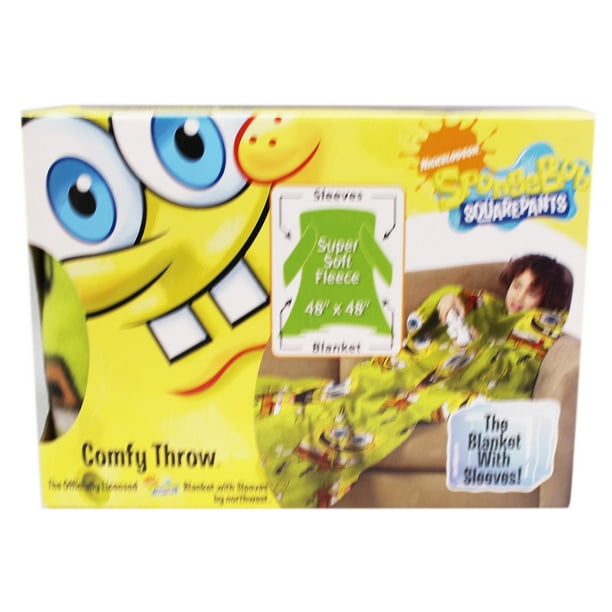 Spongebob Squarepants Soft Fleece Throw Blanket w/Sleeves ...
