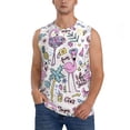 thumbnail image 3 of Uemuo Summer with Flamingo Pattern Men's Sleeveless T-Shirt,Muscle Athletic Tank Top, Moisture-wicking Quick-dry Breathable Classic Tee Top for Gym Run Outdoor Sports-Large, 3 of 8