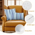 thumbnail image 3 of 2 Pack Outdoor Waterproof Throw Pillow Covers,Dark Blue Gradient Stripe Decorative Square Pillow Case Patio Pillowcases for Chair Couch Sofa 16x16in, 3 of 9