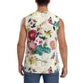 thumbnail image 4 of Bingfone Bird Butterfly Rose Pattern Men's Tank Tops Workout Sleeveless Tee Shirts Running Beach Tanks for Men-Small, 4 of 7