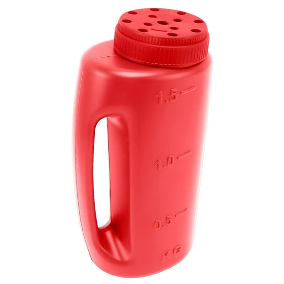 ZEPARO Handheld Fertilizer Spreader Hand Held Grass Seed Spreader Crop Spreading Salt Sowing Pot Red