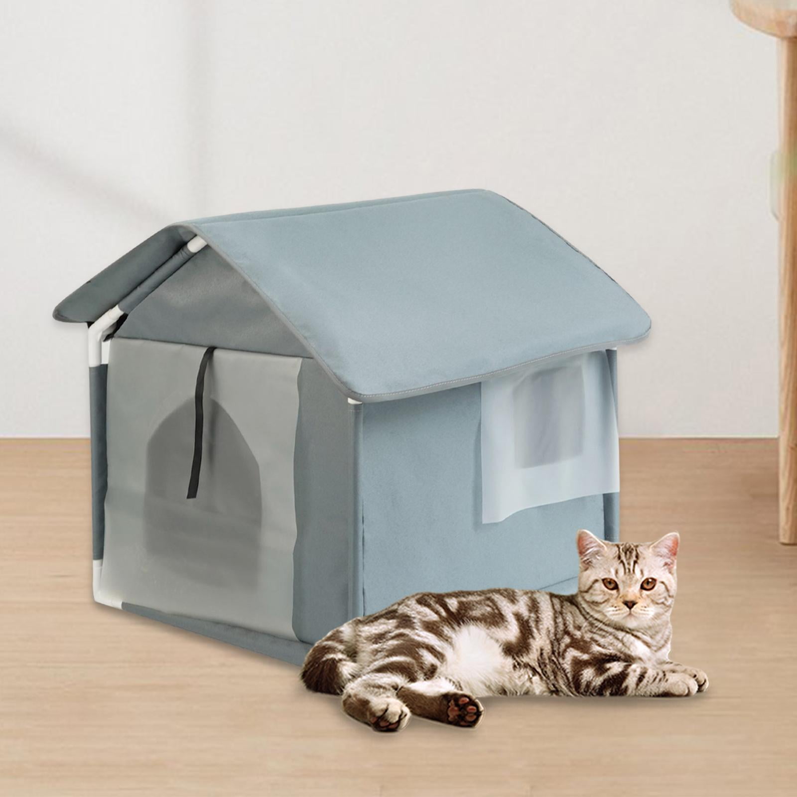 Outdoor Feral Cats Warm House Cave Pet Bed Furniture Waterproof Small Dogs Pet Supplies Bed Cave Stray Cats Shelter Pet House grey
