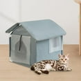 thumbnail image 6 of Outdoor Feral Cats Warm House Cave Pet Bed Furniture Waterproof Small Dogs Pet Supplies Bed Cave Stray Cats Shelter Pet House grey, 6 of 10