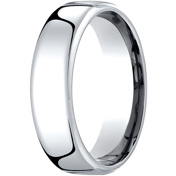 Mens 14K White Gold, 6.5mm London Couture Comfort-Fit Wedding Band (sz 14)