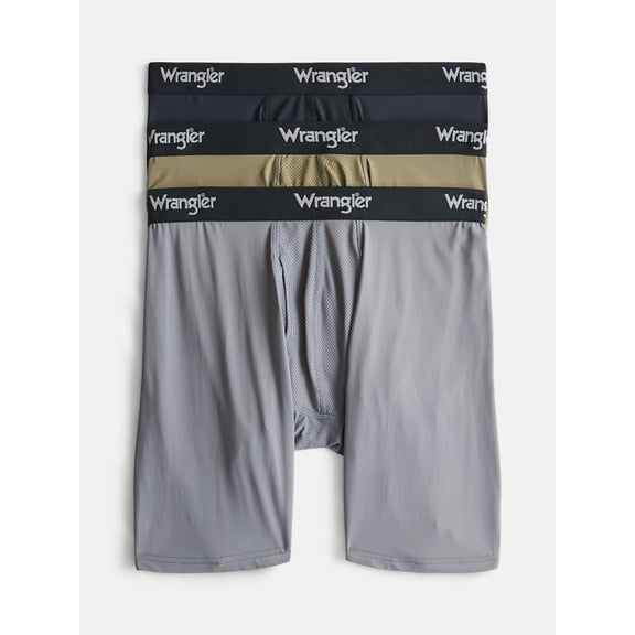 Wrangler Men's Tough Flex Boxer Briefs, 3-Pack, Sizes S-3XL