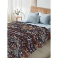 thumbnail image 5 of Retro Boho Flat Sheet Only Twin Size, Soft Breathable Bed Top Sheets for Mattress, Rustic Flowers Modern Geometric Abstract Art Luxury Bedding Flat Sheets for Home Hotel Bedroom Bed Protection, 5 of 9