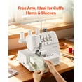 thumbnail image 5 of VEVOR Serger Overlock Sewing Machine, 1250 Stitches Per Minute, 2-3-4 Thread Capability, 0.7-2 Adjustable Differential Feed, with Free Arm and LED Light, Sewing Machine for Various Fabrics, White, 5 of 8