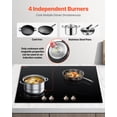 thumbnail image 3 of VEVOR Induction Cooktop, 6600W Electric Countertop Burner, 4 Burner Knob Control Stove, Built-in Induction Cooktop with 12 Temperature Settings, Glass Surface, Auto Shut-Off, 3 of 10